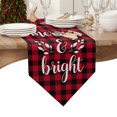 thumbnail image 4 of Table Runner Dresser Scarves Christmas Quote Farm Pine Branch Cotton Linen Burlap Table Cover Vintage Black and Red Plaid Lattice Table Runners for Family Kitchen Dining Holiday Party Banquet Decor, 4 of 5
