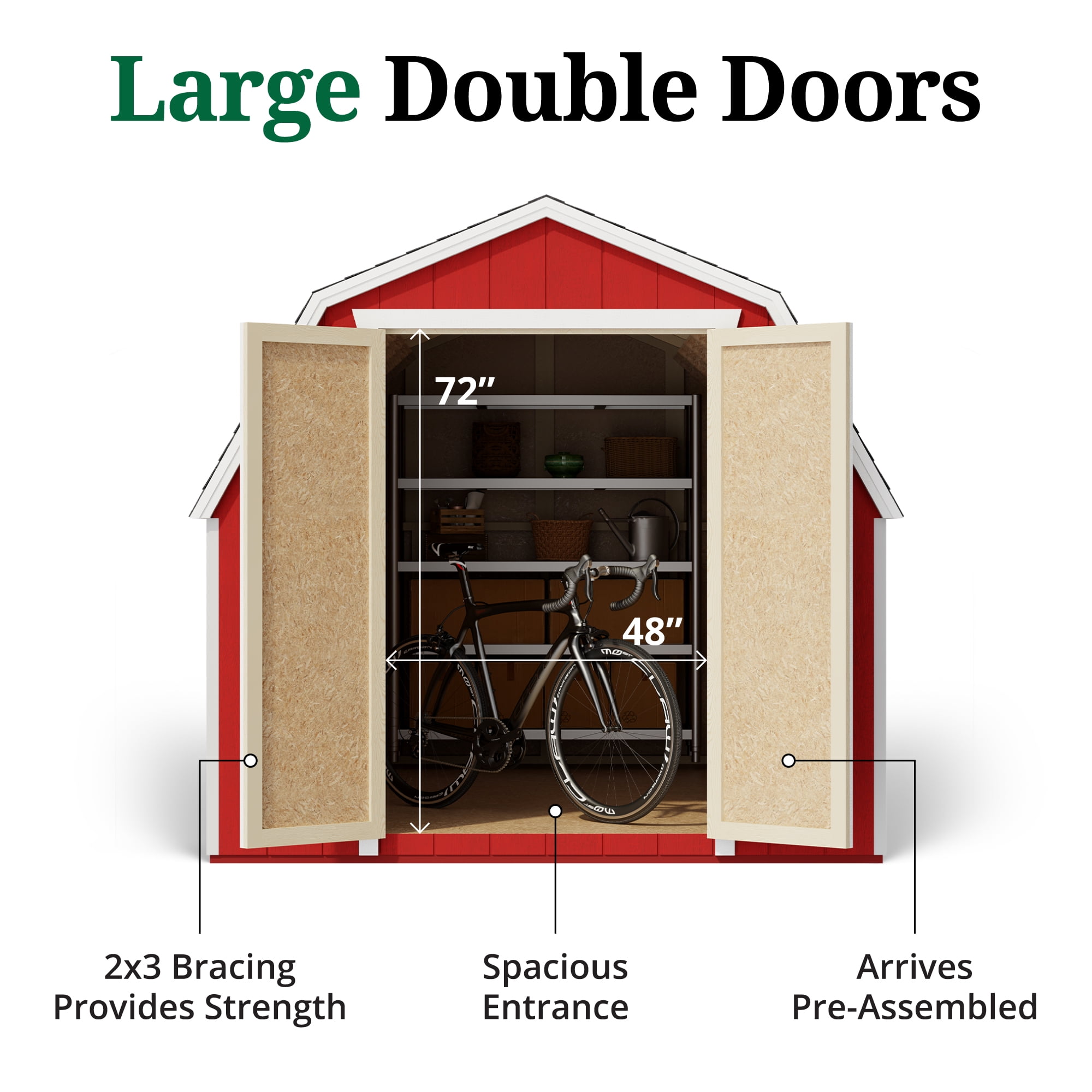 Little Cottage Co. 8x8 Value Gambrel Barn with 4 ft. Sidewalls, Outdoor Wood Storage Shed Do-It-Yourself Precut Kit