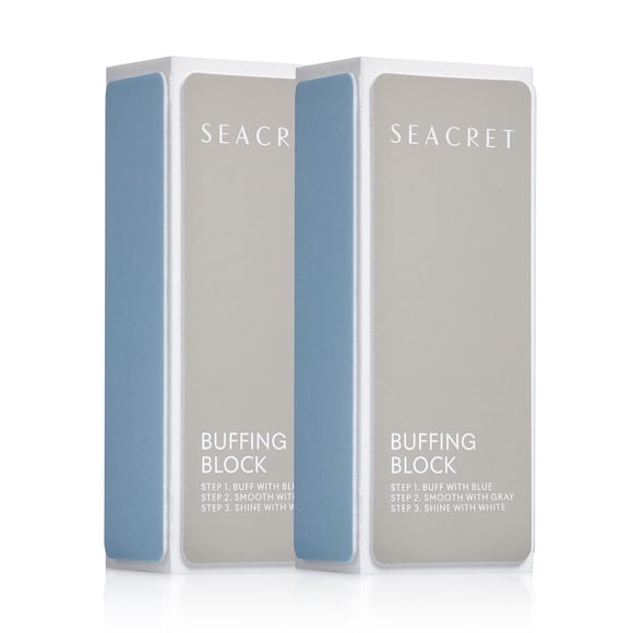 Bloque para pulir uñas SEACRET Professional de 3 formas, paquete de 2