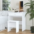 thumbnail image 5 of NAIYUFA Small Vanity Desk,Modern Makeup Vanity Desk with Mirror ,Small Vanity with Storage Drawer & Chair, Vanity Table Set for Bedroom Small Space,White, 5 of 8
