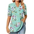 thumbnail image 2 of Aloohaidyvio Tops for Women,Womens Fashion T-Shirt Short Sleeves Puff Sleeve Blouse V-Neck Casual Tops, 2 of 6