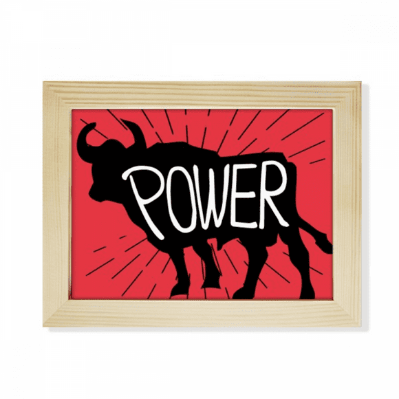 Black Cow Animal Outline Natural Desktop Photo Frame Picture Art Decoration Painting 6x8 inch