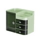 thumbnail image 5 of Organizador de maquillaje de escritorio con cajón y organizador de perfumes y maquillaje con borde liso gris verde, 5 of 9