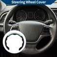 thumbnail image 2 of Funda para volante de cuero artificial PU ABS Protector de volante de automóvil 14.96" Negro Celeste 1 Pc, 2 of 6