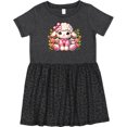 thumbnail image 3 of Inktastic Cute Lamb with Pink and Flowers Girls Toddler Dress, 3 of 5