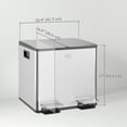 thumbnail image 3 of HOMCOM Dual Trash Can, 2 x 15 Liter Garbage Can with Soft Close Lid, Silver, 3 of 10