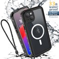 thumbnail image 2 of 3D Magic IP68 Waterproof Shockproof Case with Built-in Screen Protector for iPhone 15 Magnetic Phone Cover, Black, 2 of 9