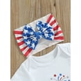 thumbnail image 5 of Jxzom Newborn Baby Girl My First 4th Of July Outfit 3 6 12 18 Months Short Sleeve Romper Romper Shirt Top Flare Pants Headband Set, 5 of 8