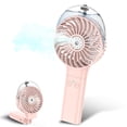 thumbnail image 1 of Ventilador nebulizador portátil MORECORE, recargable, rosa, 1 of 6