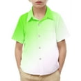 thumbnail image 2 of AUNVITO Boys & Girls Ombre Short Sleeve Shirt Casual Stylish Pocket Design School Uniform Top Trendy Gradient, 2 of 7
