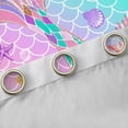 thumbnail image 4 of Feelyou Mermaid Curtains Pack of 2 (42x84 Each), Blue Pink Fish Scale Curtains Blackout, 4 of 6
