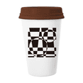 thumbnail image 1 of Illusion Line Loop Repeat Stitching Mug Coffee Drinking Glass Pottery Cerac Cup Lid, 1 of 3