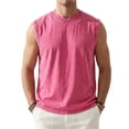 thumbnail image 3 of Tbopshirt Sleeveless Shirts for Men Plus Size Tank Tops Summer Solid Color Washed Vintage Round Neck T-shirt Trendy Sleeveless Short Sleeve Top,S-XXL, 3 of 5