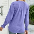 thumbnail image 4 of IROINNID Deals Polyester Long Sleeve T Shirt for Women Comfy Fall Slot Neck Solid Color Sleeve Loose T-Shirt Slot Neck Top/Shirt,Purple, 4 of 4