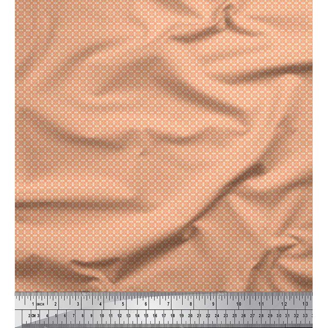 Soimoi Polyester Crepe Fabric Triangle & Art Geometric Print Sewing Fabric Yard 52 Inch Wide