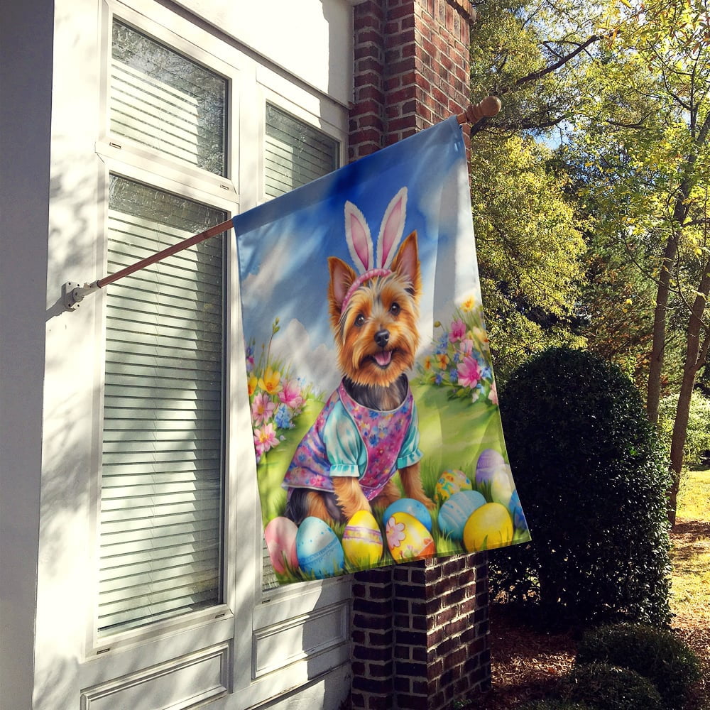 Australian Terrier Easter Egg Hunt House Flag 28 in x 40 in