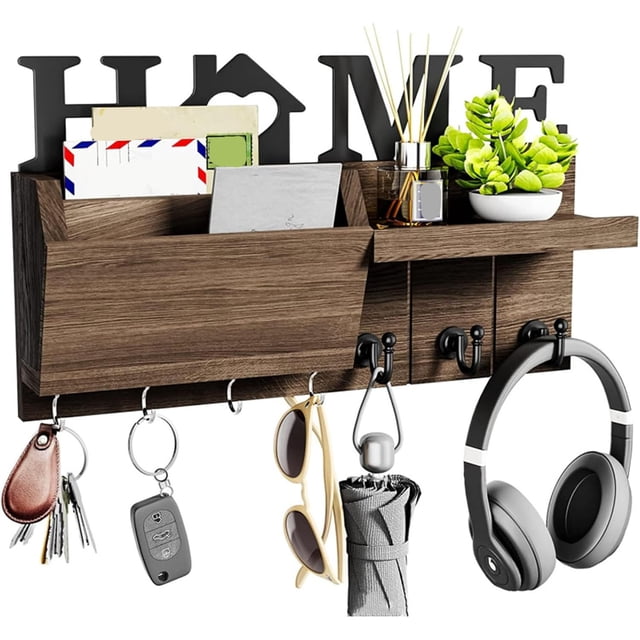 Porta llaves para pared, Colgador de llaves con 7 ganchos, Fácil de almacenar, Portallaves de pared, Perchero, Para Entrada, Cocina, Baño, Oficina