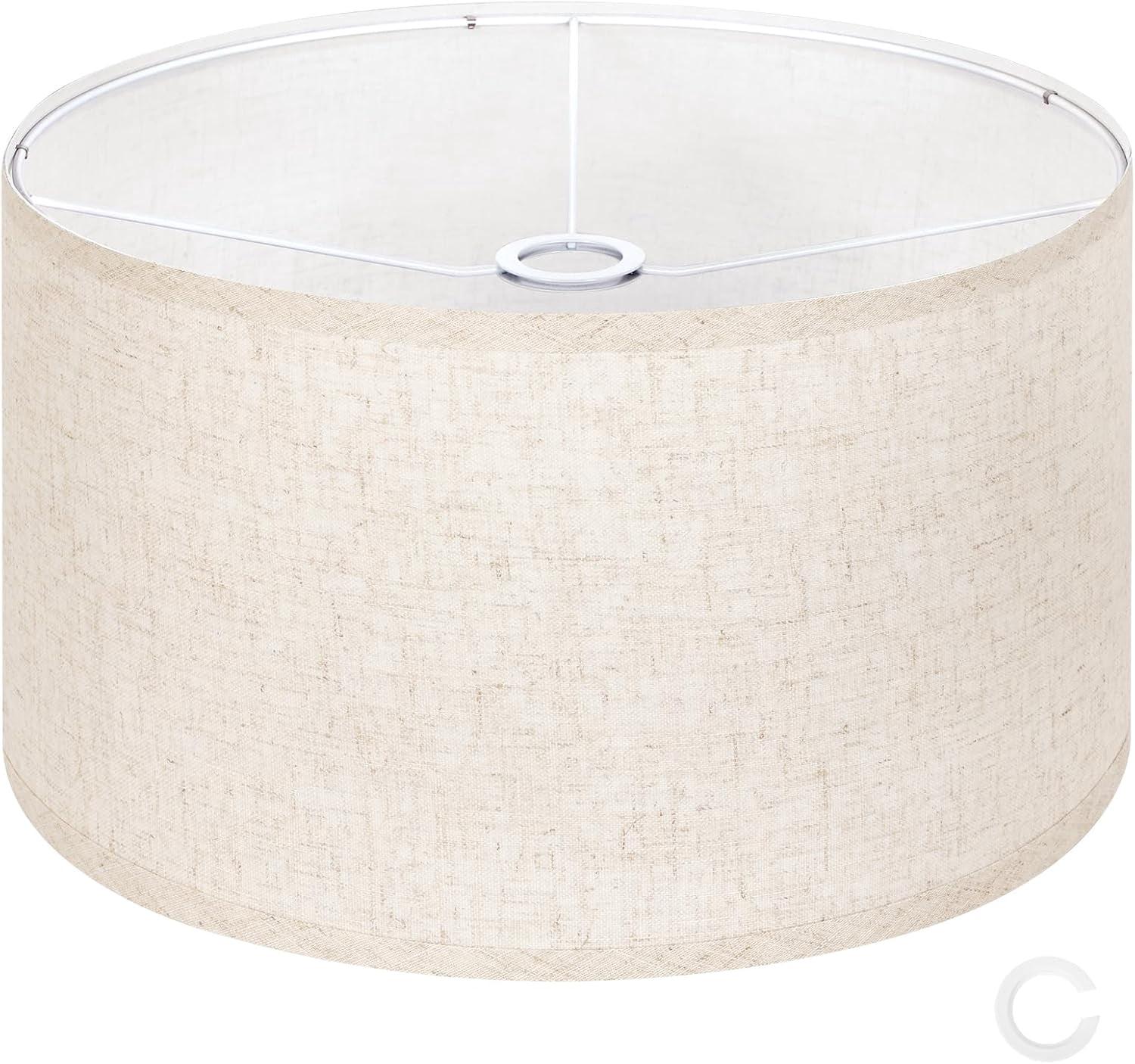 Drum Lamp Shades for Floor Lamps, 12" Top x 12" Bottom x 9" High, Easy to Assemble, Replacement Linen Lampshades for Table Lamps & Bedside Lamps (1.65" Spider)