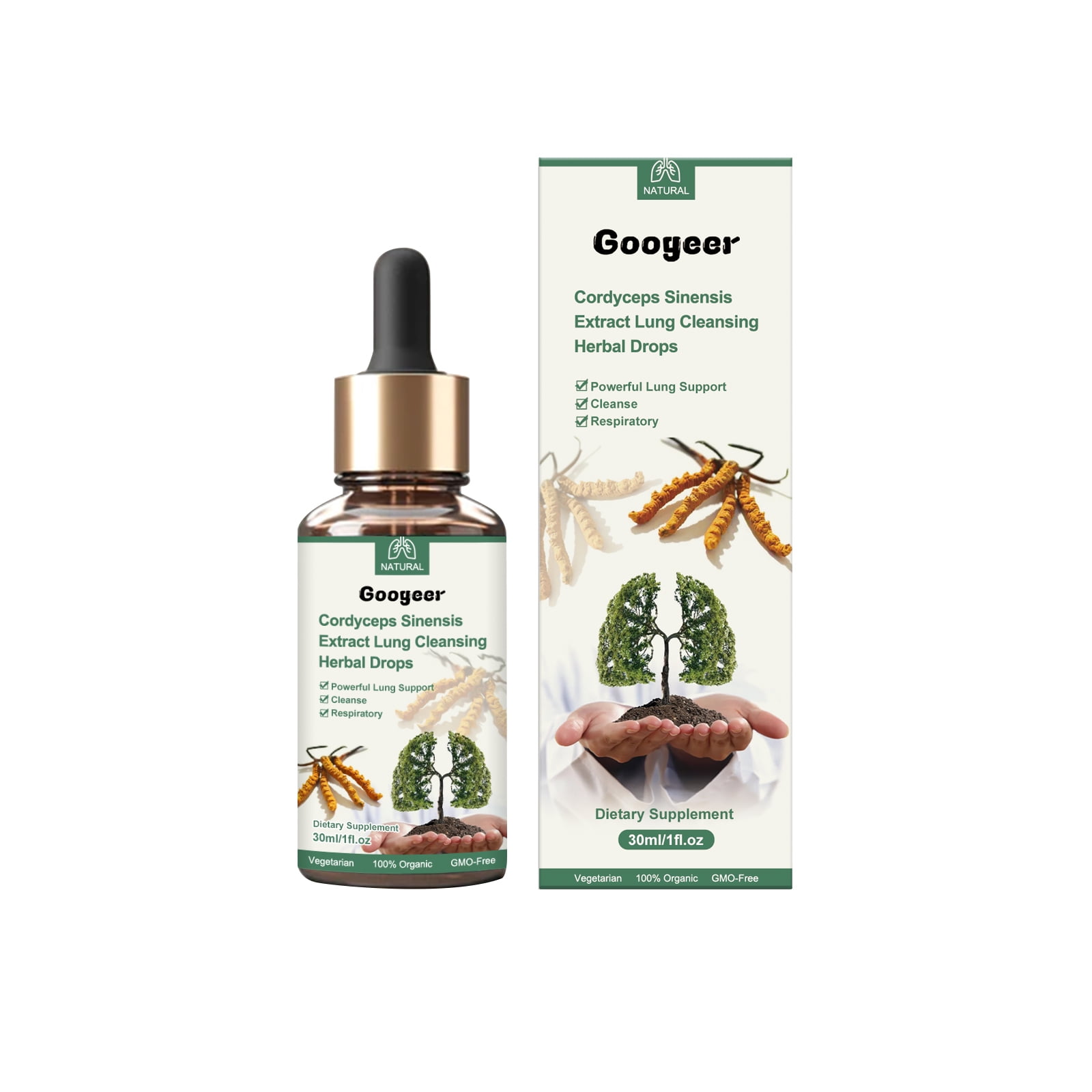 Mullein & Cordyceps Drops for Lung & Respiratory Support, Herbal Blend, 1 fl oz