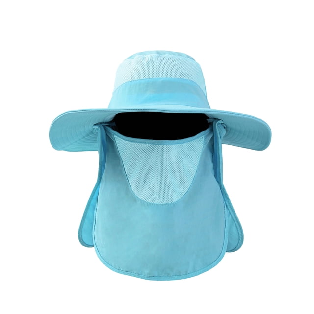 Youkk UV Resistant Sun Hat Maximum Sun Protection For Any Activity Adjustable Hood Circumference Sky blue
