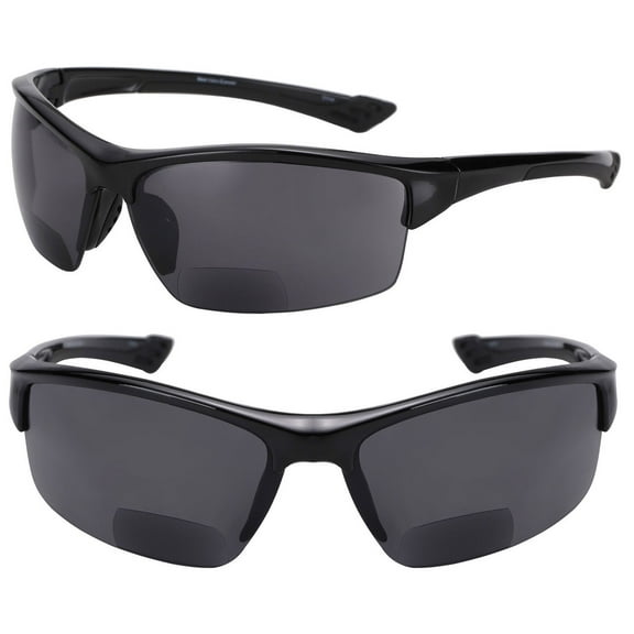 "The Skillful" Semi Rimless Sport Wrap Bifocal Sunglasses