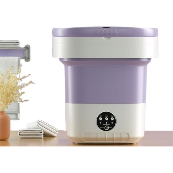 12L mini portable washing machine with foldable design and 3 cleaning modes