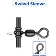 thumbnail image 2 of BLUEWING Rolling Barrel Fishing Swivel 3-Way Swivels Fishing Tackle with Rolling Barrel and Double Barrel Swivels 3-Way T-Turn Swivel for Rigs for Fresh and Saltwater 73lb, 50pcs, 2 of 5