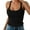 Black, variant on Women Summer Tops Women Spaghetti Strap Neck Ribbed Tank Tops Slim Fitted Camisole Basic Sleeveless Layering Shirts Cropped Fitted Concert Top Bodysuit Fashion Casual Top High Neck Blank Grey 2XL