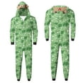 thumbnail image 2 of Odeerbi Christmas Onesie Pajamas for Family Holiday Sleep Jumpsuit Long Sleeve Family Christmas Pajamas Matching Sets Dad Fashion Lattice Print Plush Jumpsuit Sleepwear PJs Set Green, 2 of 6