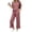 A76 Wine, variant on Mifsaly Summer Lounge Sets for Women Short Sleeve Crewneck T-Shirts and Drawstring Wide Leg Capri Pants with Pockets Lightweight Comfy Casual Matching Outfits Navy,XXL