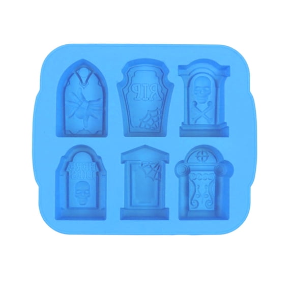 Halloween Tombstone Shapes Silicone Baking Mold, Non-Stick Holiday Cookie Chocolate Candy Mould Household Kitchen Baking Tool