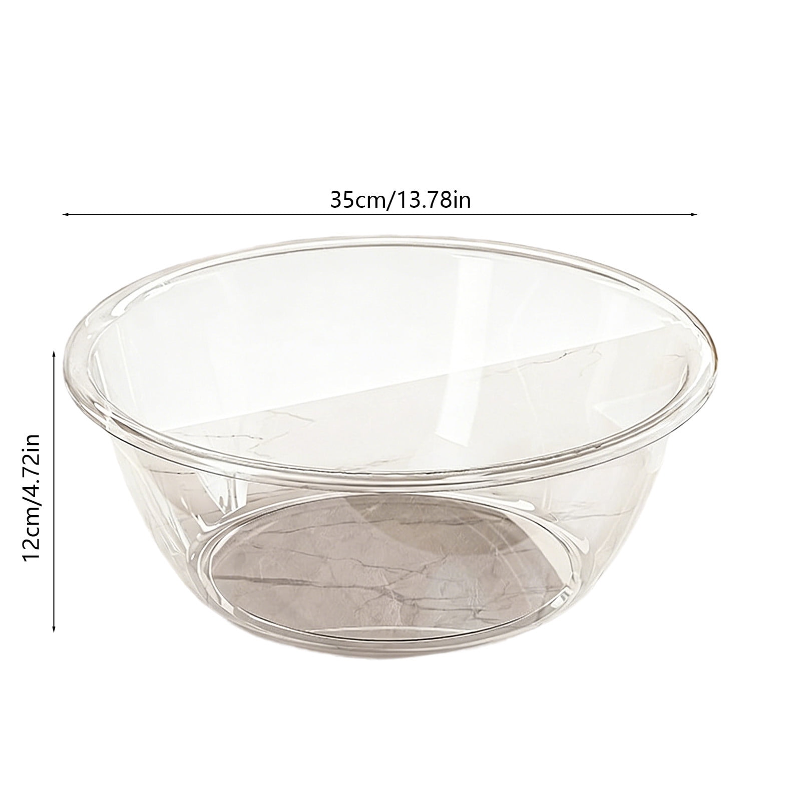 Thickened Clear Plastic Basin | Round Anti-Slip Wash Basin for Kitchen, Bathroom & Laundry | Stackable Household Sink | 1-Piece Student Dormitory & Home Use, Size L