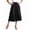 Black, variant on Capri Pants for Women Solid Color Elastic Waist Wide-Leg Skirt Casual Cropped ,Size M-5XL