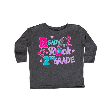 

Inktastic Back To School Ready 2 Rock 2nd Grade Gift Toddler Toddler Girl Long Sleeve T-Shirt