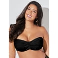 thumbnail image 3 of Swimsuits for All Women's Valentine Ruched Bandeau Bikini Top, 3 of 6