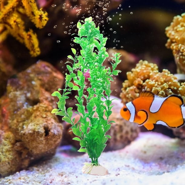 Plantas de agua de simulación de tanque de peces de 25 cm plantas de hierba de acuario (verde)