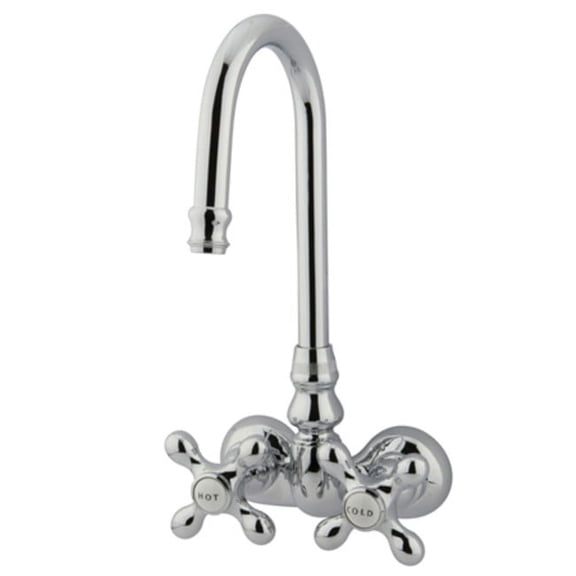Elements Of Design Dt0721ax Double Handle Wall Mounted Clawfoot Tub Filler - Chrome