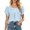 Light Blue*, variant on RUTAYY Women's Blouse Loose Fit Solid Color Crew Neck Short Sleeve Tops Comfortable Casual Daily Wear Travel Vacation Shirts