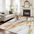 thumbnail image 3 of Area Rug 72×108in, Watercolor Abstract Marble Texture Floor Carpet Living Room Rug, Gold Stripe Crack Stone Non-Slip Welcome Mat Indoor Rugs for Bedroom Dining Room, 3 of 9
