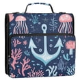 thumbnail image 5 of FORMRS Zipper Binder with Shoulder Strap 2-inch Ring 500 Sheet Capacity File Bag, Light Blue Anchor, 5 of 5