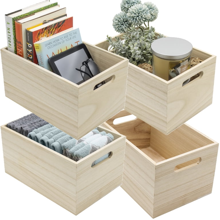 Sorbus Unfinished Wood Crates - Organizer Bins, Decorative Wooden