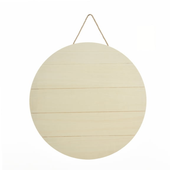 15.75" Slatted Round Unfinished Wood Plaque (1 Each)