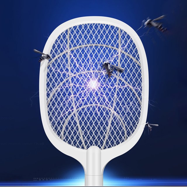 Raqueta Matamoscas Matamoscas eléctrico para el hogar, matamoscas, raqueta, matamoscas, raqueta, mata insectos Sywqhk Libre de BPA