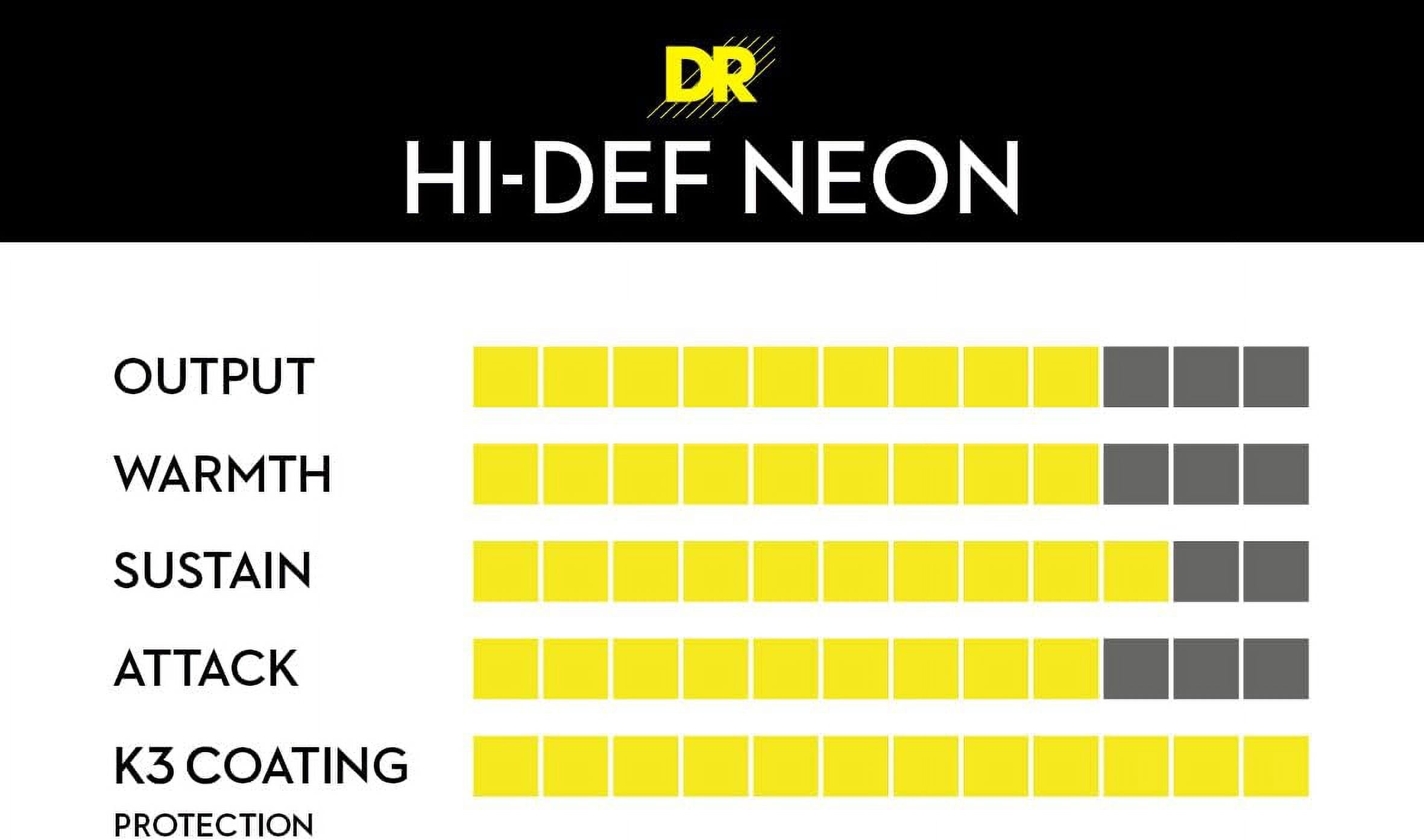 DR Strings Hi-Def NEON Red Coated Lite Bass Strings (40-100)