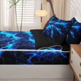 thumbnail image 5 of Homewish Blue Wild Lightning Zipper Twin Comforter Sets with Fitted Sheet and 2 Pillowcases,Modern Abstract Art Zipper Bedding Set,Black Reversible,4pcs, 5 of 8