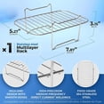 thumbnail image 2 of SURJDE Air Fryer Rack for Ninja Foodi DZ201/DZ401 | Stainless Steel Multi-Layer Rectangle Stackable Dehydrator Rack | Accessories Compatible with Ninja Foodi DZ201/401 Double Basket Air Fryers, 2 of 7