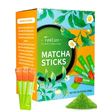 TeeLux Matcha Green Tea Powder, First Harvest Culinary Grade Matcha Single Serve Packets, 50 Count