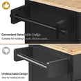 thumbnail image 6 of Yaheetech Rolling Kitchen Storage Carts with Towel Rack, MDF Black, 23.6 in, 6 of 7