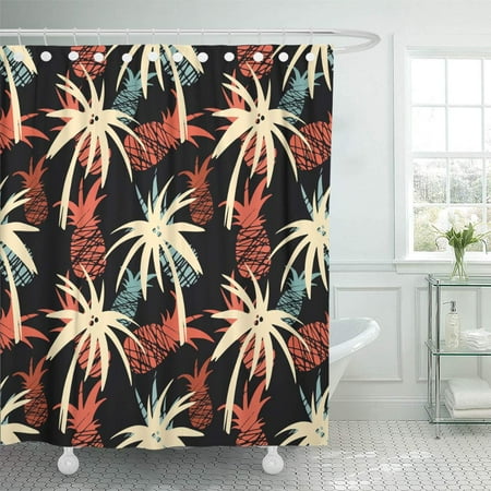 Yusdecor Exotic Seamless Pattern Silhouettes Coconut Palm Trees