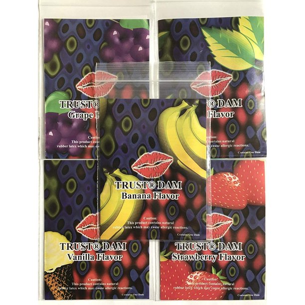 Latex Dental Dam Assorted Flavors & Scents 6 Pack